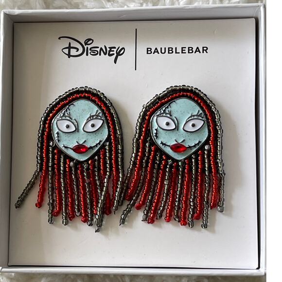 Disney Baublebar Tim Burton's Nightmare Before Christmas Sally Earrings NEW - Picture 2 of 5